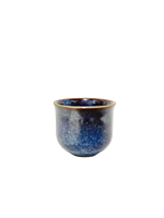 Ceramic Cup for Sake Blue-Brown o-choko 1 pc.