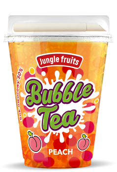 Bubble Tea with Popping Boba Peach Flavour 390ml JUNGLE FRUITS 