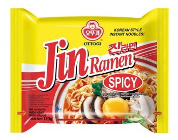 OTTOGI Jin Instant Ramen Soup Spicy 120g 