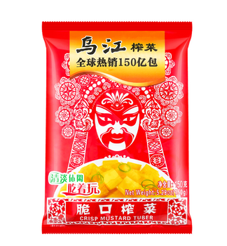 zha cai, Pickled Mustard Crispy Cubes, Slightly Spicy 150g WUJIANG