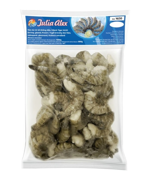 Black Tiger Shrimp without Head unpeeled 16/20 800g JULIA ALEX