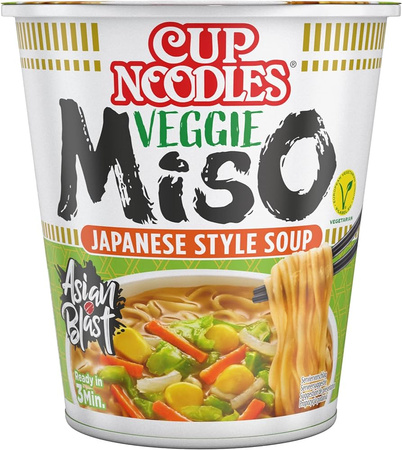 Veggie MisoFlavour Instant Noodle Soup  67g NISSIN Cup Noodles