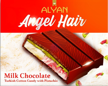 Alyan Angel Hair Milk Chocolate with Pistachio 80g