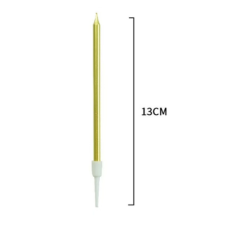 świeczki urodzinowe złote 10 cm 6 szt.