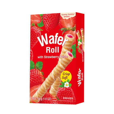 Paluszki o smaku Truskawkowym 54g Wafer Roll