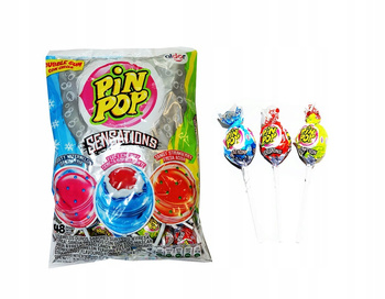 PIN POP SENSATIONS Lollipops with Bubble Gum 17g