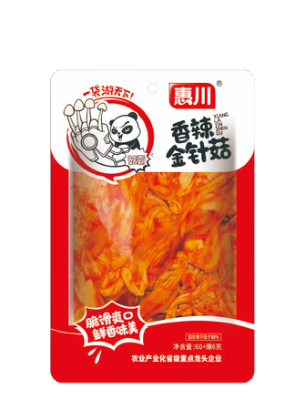 Spicy Enoki Mushroom, Hot Pot Flavour 66g HUICHUAN