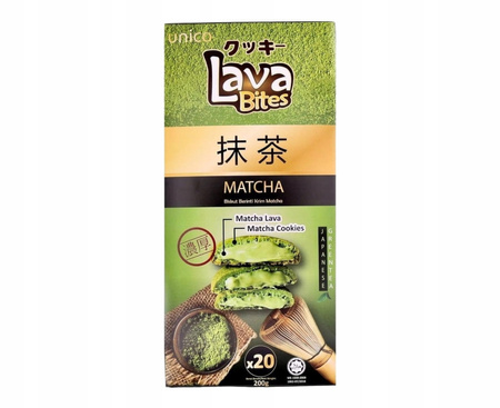 Ciasteczka Lava Bites z nadzieniem Matcha UNICO 200 g