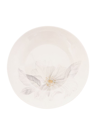 Talerzyk ceramiczna Biała z kwiatem 18,5 cm 1 szt.