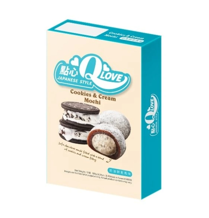 Mochi o smaku kremowego ciasteczka (cookies & cream) 180g QLove