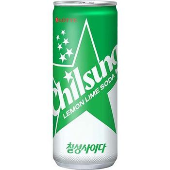 Korean Sparkling Drink lemon & lime flavour Chilsung 250ml LOTTE