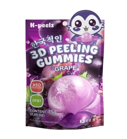 żelki do obierania o Smaku Winogronowym 75g K-PEELZ
