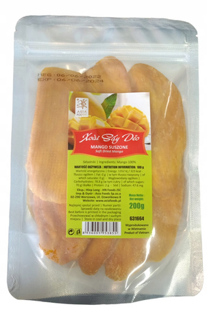 Mango suszone płatki bez dodatku 200g Xoai Say Deo