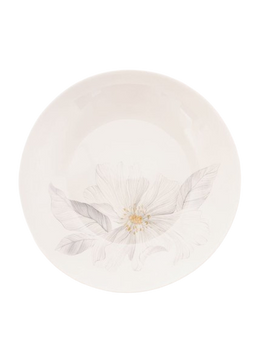 Ceramic Plate White with Flower 18,5 cm 1 pc.