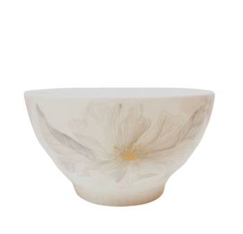 Ceramic Bowl White with Flower 11,7 cm 1 pc.