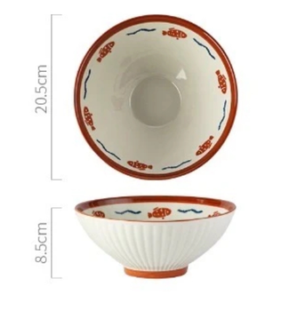 Miska do Ramenu Ceramiczny 21cm Ryby