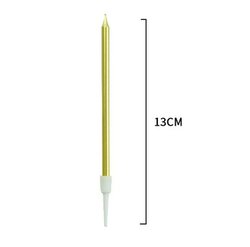 świeczki urodzinowe złote 10 cm 6 szt.